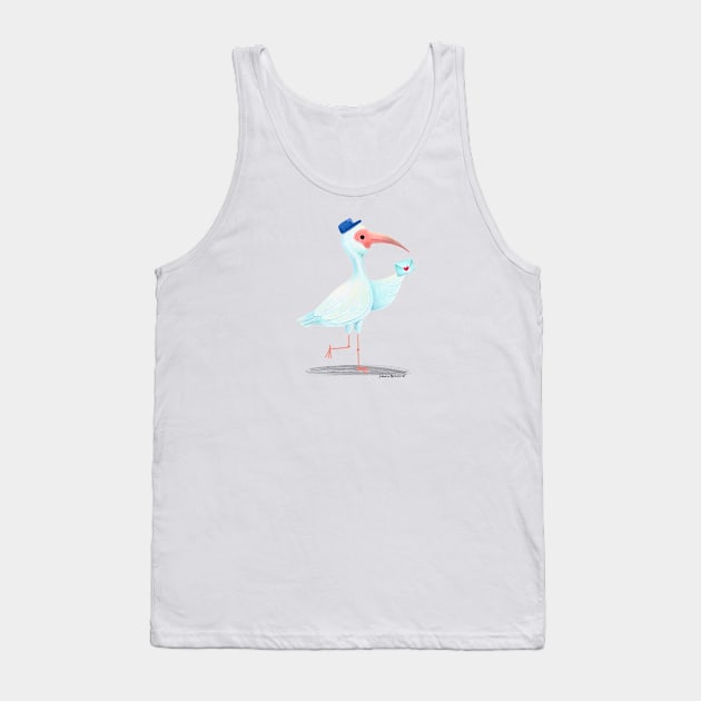 White Ibis with a love letter Tank Top by julianamotzko